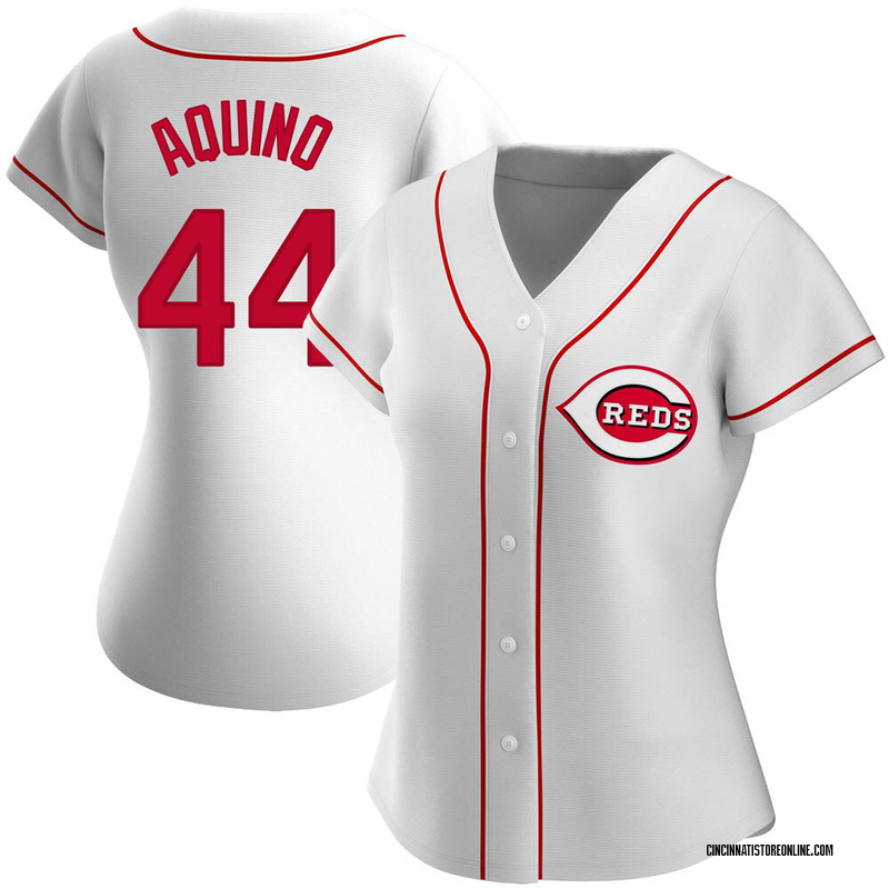 Aristides Aquino Youth Cincinnati Reds Home Jersey - White Replica