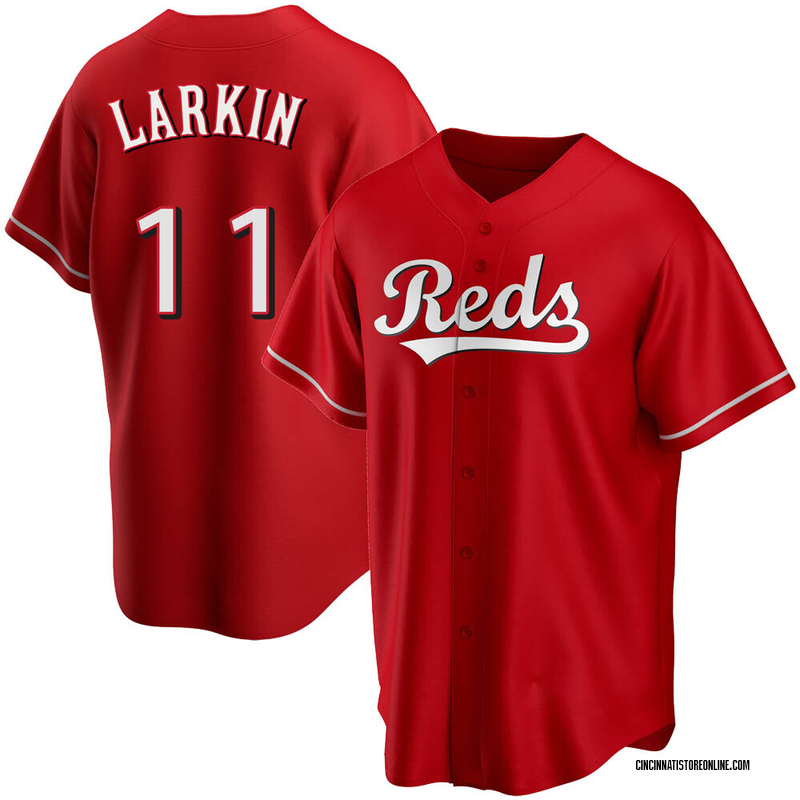 Barry Larkin Men's Cincinnati Reds Throwback Jersey - Red Authentic