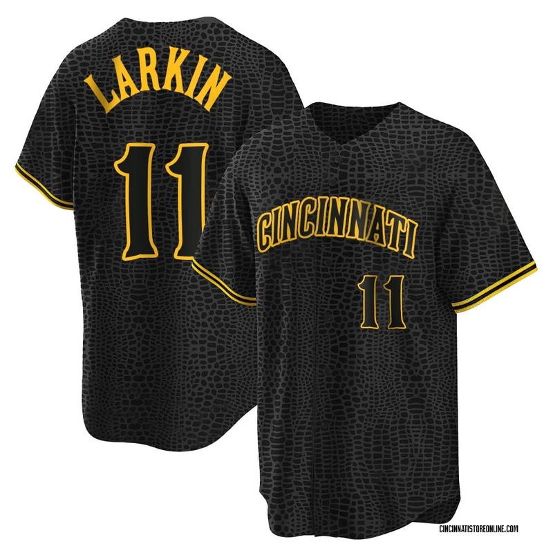 Barry Larkin Youth Cincinnati Reds Pitch Fashion Jersey - Black