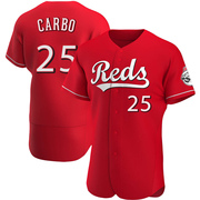 Bernie Carbo Men's Cincinnati Reds Alternate Jersey - Red Authentic