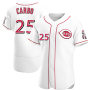 Bernie Carbo Men's Cincinnati Reds Home Jersey - White Authentic