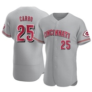 Bernie Carbo Men's Cincinnati Reds Road Jersey - Gray Authentic