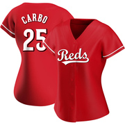 Bernie Carbo Women's Cincinnati Reds Alternate Jersey - Red Authentic