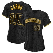 Bernie Carbo Women's Cincinnati Reds Snake Skin City Jersey - Black Replica