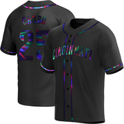 Bernie Carbo Youth Cincinnati Reds Alternate Jersey - Black Holographic Replica