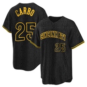 Bernie Carbo Youth Cincinnati Reds Snake Skin City Jersey - Black Replica