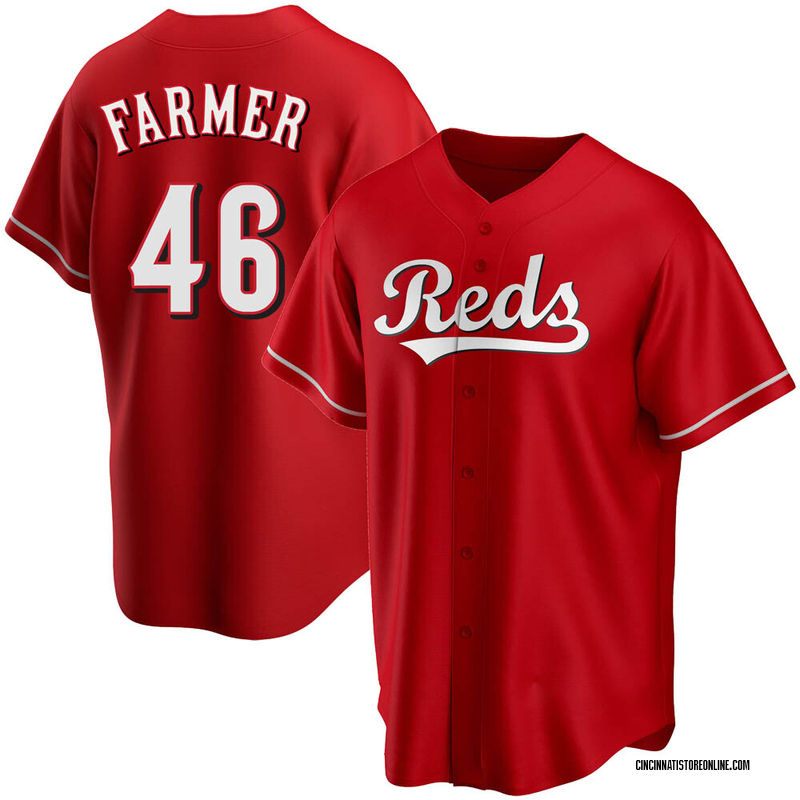 Men's Cincinnati Reds ＃46 Buck Farmer Black 2023 City Connect Name & Number  T-Shirt - Reds Store