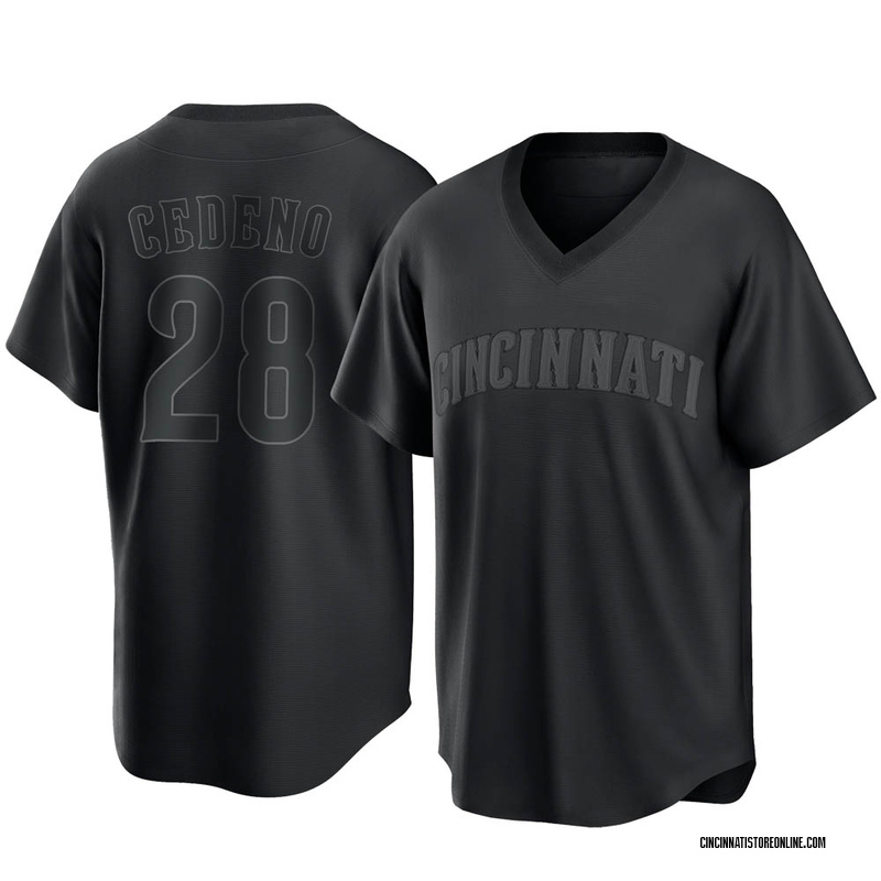 Cesar Cedeno Men's Cincinnati Reds Alternate Jersey - Black Golden Replica