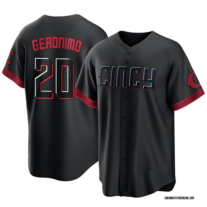 Cesar Geronimo Men's Cincinnati Reds Pitch Fashion Jersey - Black Replica