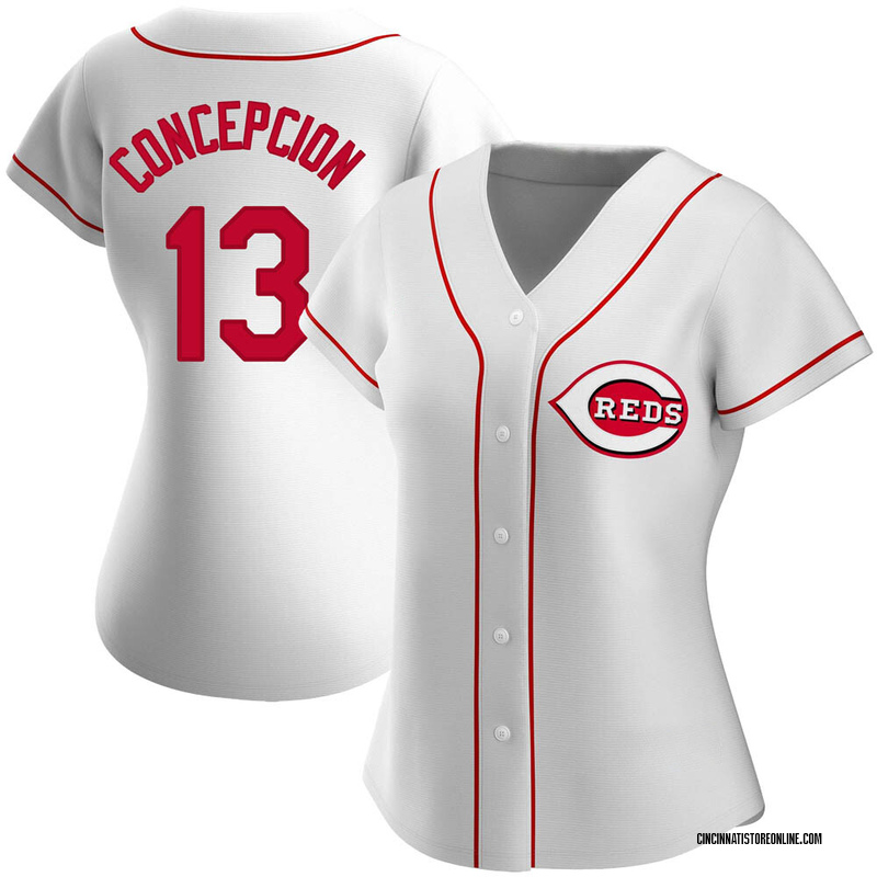 MLB Reds 13 Dave Concepcion White Mitchell and Ness Throwback Men Jersey