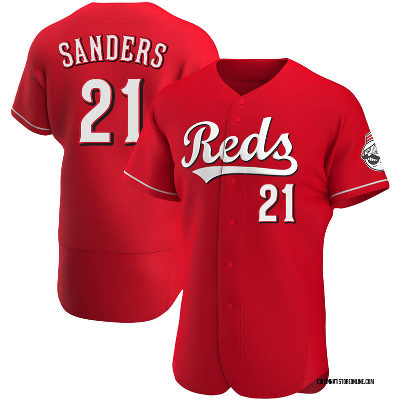 Deion Sanders Men's Cincinnati Reds Alternate Jersey - Red Authentic