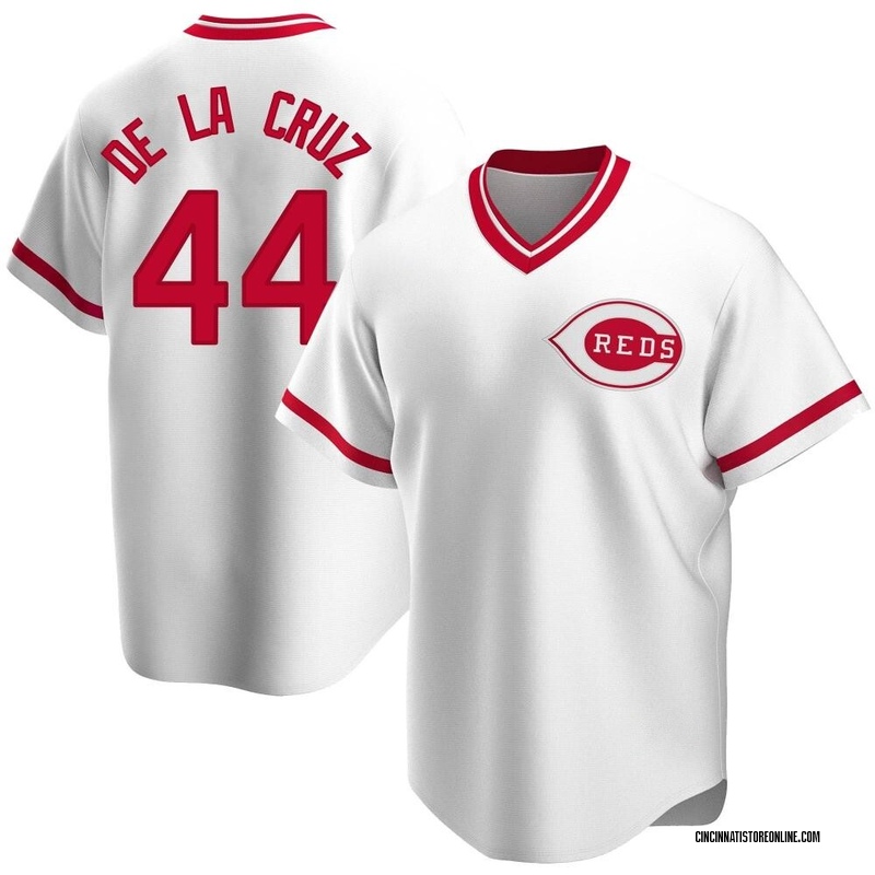 Elly De La Cruz Men's Cincinnati Reds Home Cooperstown Collection Jersey -  White Replica