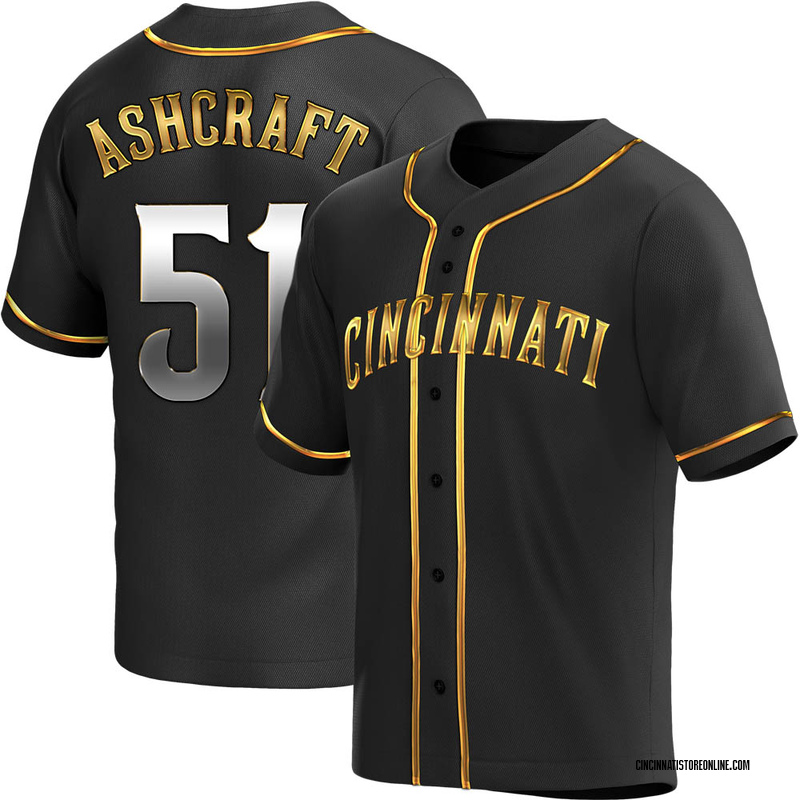 Replica Cincinnati Reds Graham Ashcraft Alternate Jersey - Black Golden