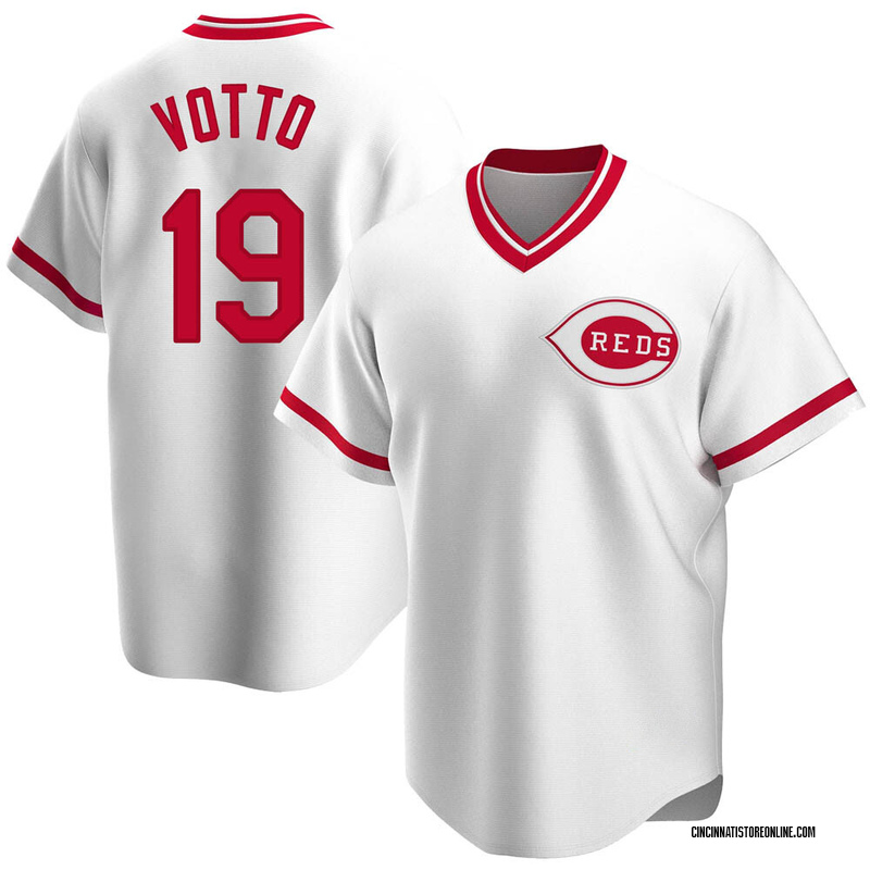 Joey Votto Men's Cincinnati Reds Home Cooperstown Collection Jersey - White  Replica