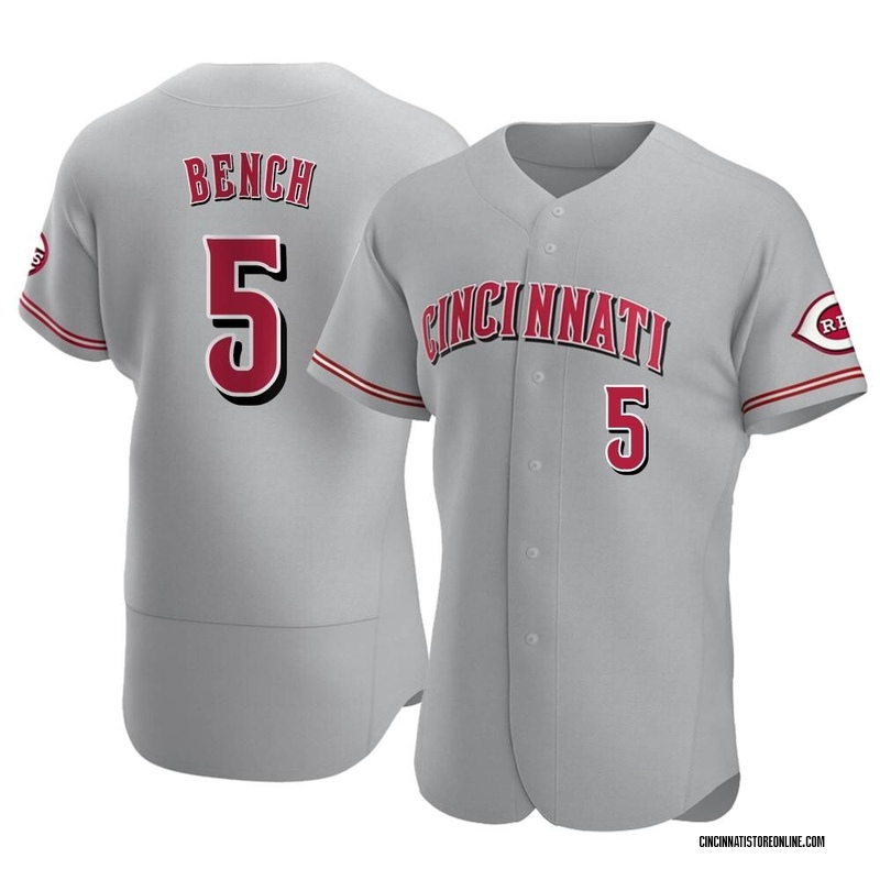 Johnny Bench Men's Cincinnati Reds 1969 Throwback Jersey - Grey