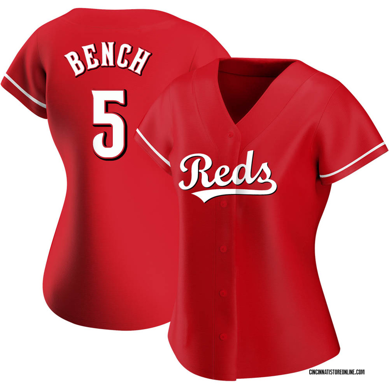 Johnny Bench Women's Cincinnati Reds Alternate Jersey - Red Authentic