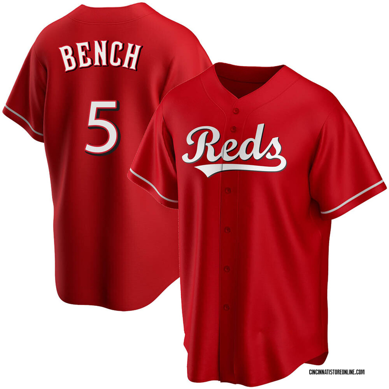 Johnny Bench Youth Cincinnati Reds Alternate Jersey - Black Golden