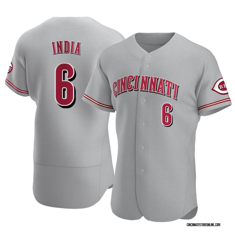 Jonathan India #6 Cincinnati Reds City Connect Black Cool Base Stitched  Jersey.