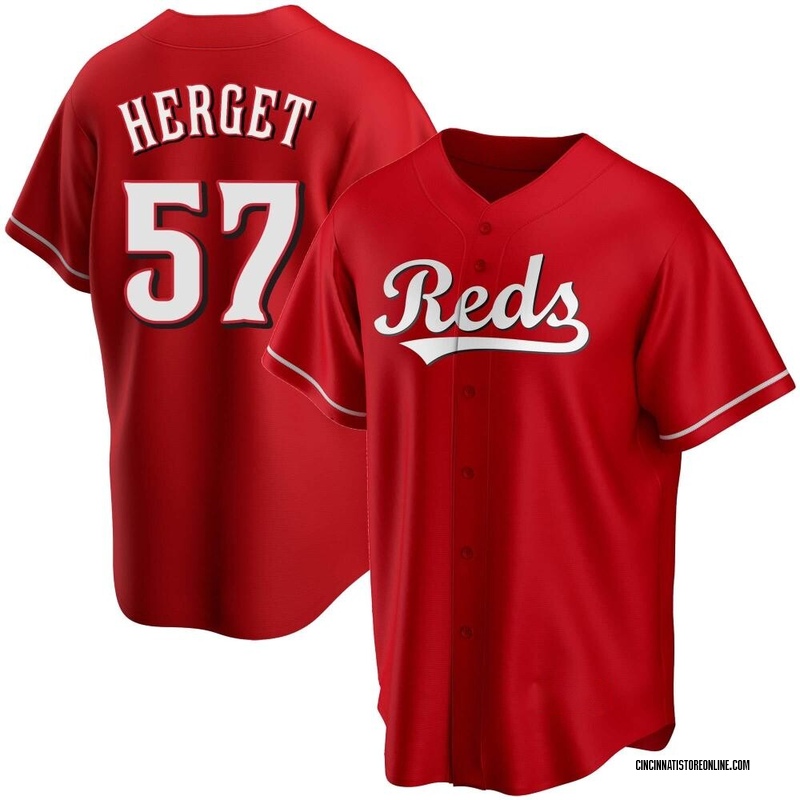 Kevin Herget Youth Cincinnati Reds Alternate Jersey - Red Replica