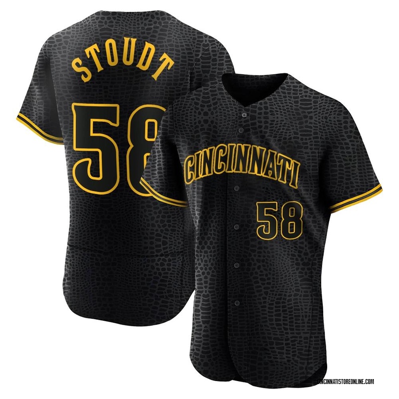 Levi Stoudt Men's Cincinnati Reds 2023 City Connect Jersey - Black Authentic