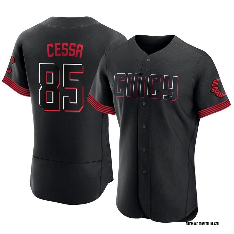 Luis Cessa Men's Cincinnati Reds 2023 City Connect Jersey - Black Authentic