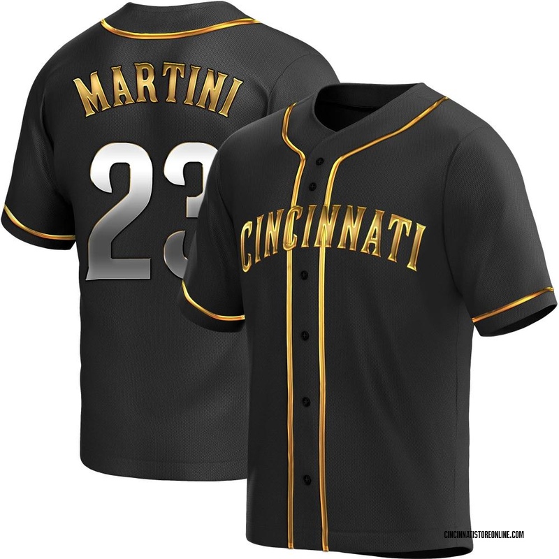 Nick Martini Men's Cincinnati Reds Snake Skin City Jersey - Black