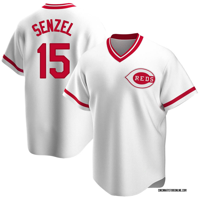 Nick Senzel Men's Cincinnati Reds Home Cooperstown Collection Jersey -  White Replica