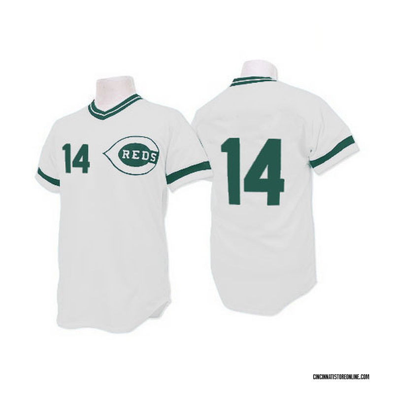 Pete Rose Men's Cincinnati Reds (Green Patch) Throwback Jersey - White  Authentic