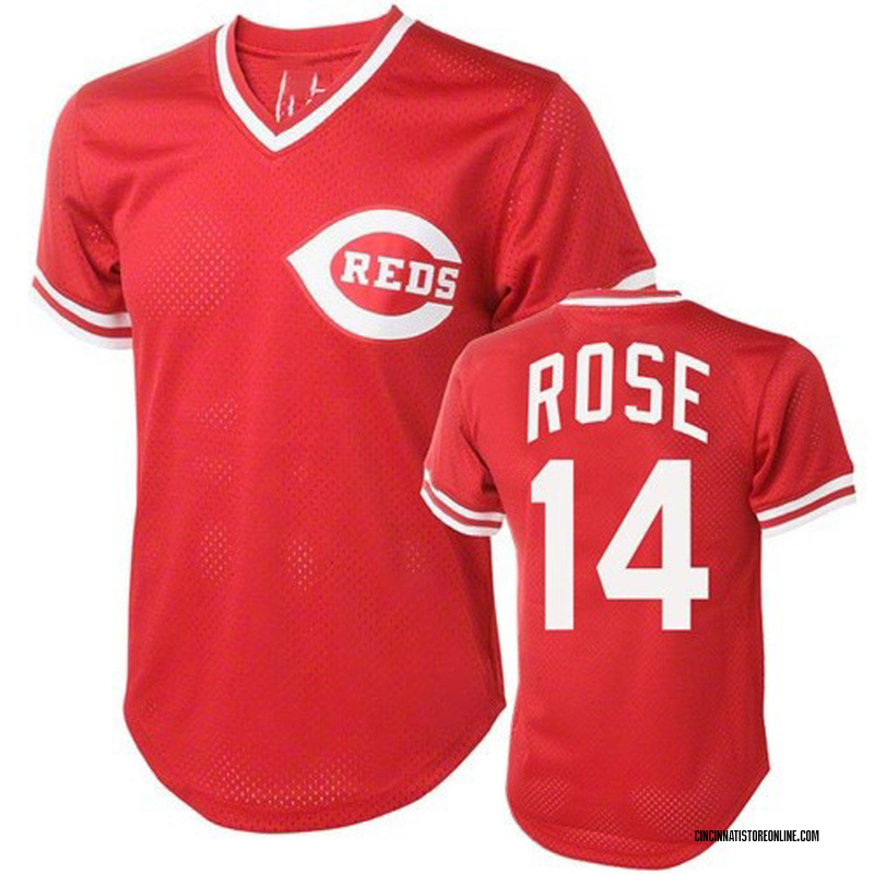 1975 Pete Rose Cincinnati Reds Authentic Jersey (Grey) – Corporate