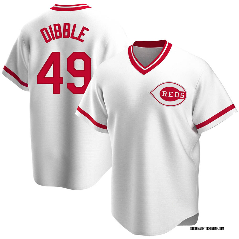 Rob Dibble Men's Cincinnati Reds Home Cooperstown Collection Jersey - White  Replica