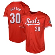 Will Benson Men's Cincinnati Reds Alternate Jersey - Red Limited