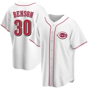 Will Benson Men's Cincinnati Reds Home Jersey - White Replica