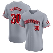 Will Benson Men's Cincinnati Reds Road Jersey - Gray Elite