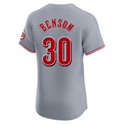 Will Benson Men's Cincinnati Reds Road Jersey - Gray Elite