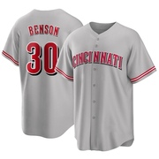 Will Benson Men's Cincinnati Reds Road Jersey - Gray Replica