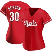 Will Benson Women's Cincinnati Reds Alternate Jersey - Red Authentic