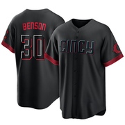 Will Benson Youth Cincinnati Reds 2023 City Connect Jersey - Black Replica