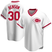 Will Benson Youth Cincinnati Reds Home Cooperstown Collection Jersey - White Replica